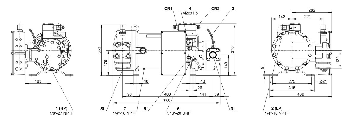 Thông số kỹ thuật máy nén trục vít BITZER – HSK6451-50-40P – 50HP
