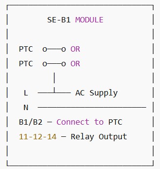 Sơ đồ đấu dây đuôi nhiệt bảo vệ SE-B1 34701901