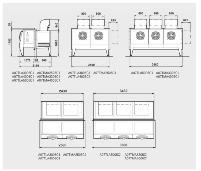 Thông số kỹ thuật cụm lạnh monoblock AF7 Thermojinn
