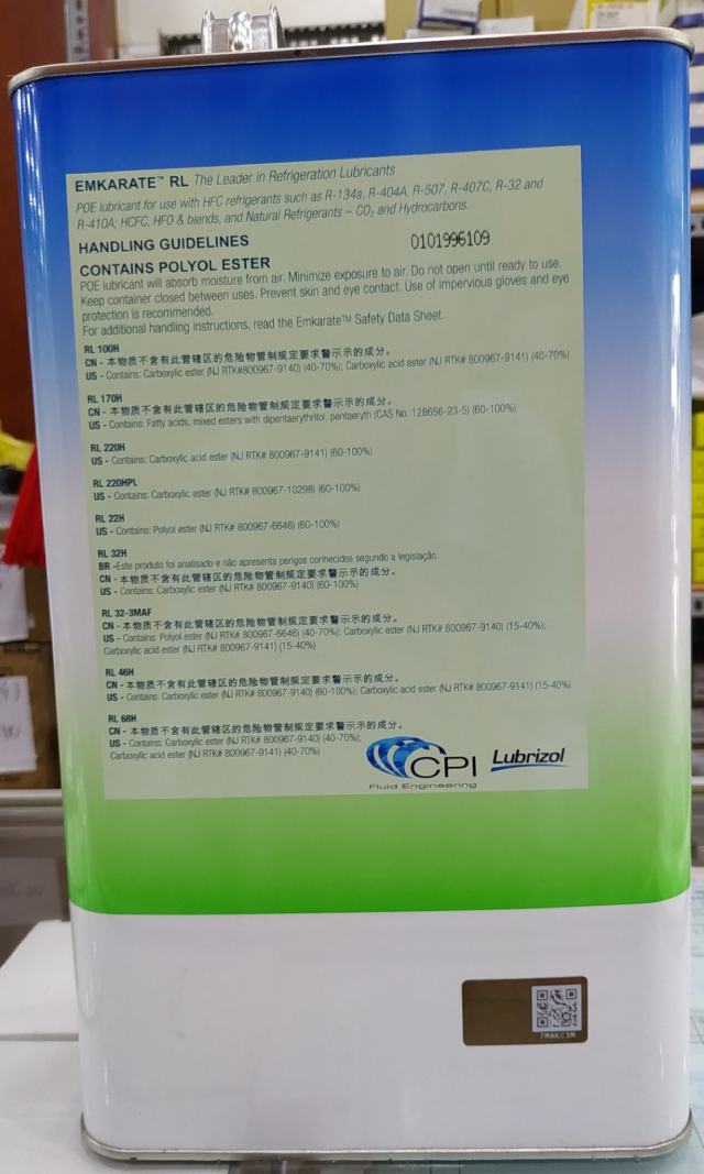 Thông số kỹ thuật dầu nhớt lạnh Emkarate RL220H